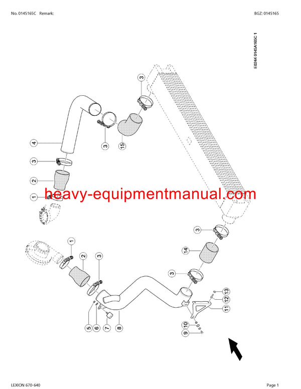 CLAAS LEXION 670-640 COMBINE PARTS CATALOG MANUAL (SN: C7000011-C7099999)