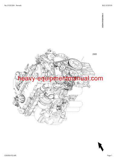 CLAAS LEXION 670-640 COMBINE PARTS CATALOG MANUAL (SN: C5400011-C5499999)