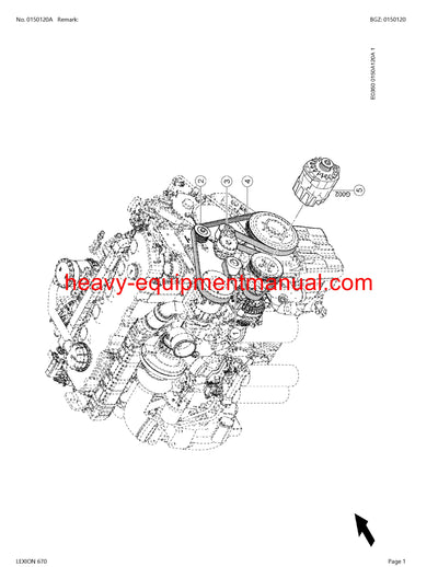 CLAAS LEXION (NORTH AMERICA) 670 COMBINE PARTS CATALOG MANUAL (SN: C4400011-C4499999)