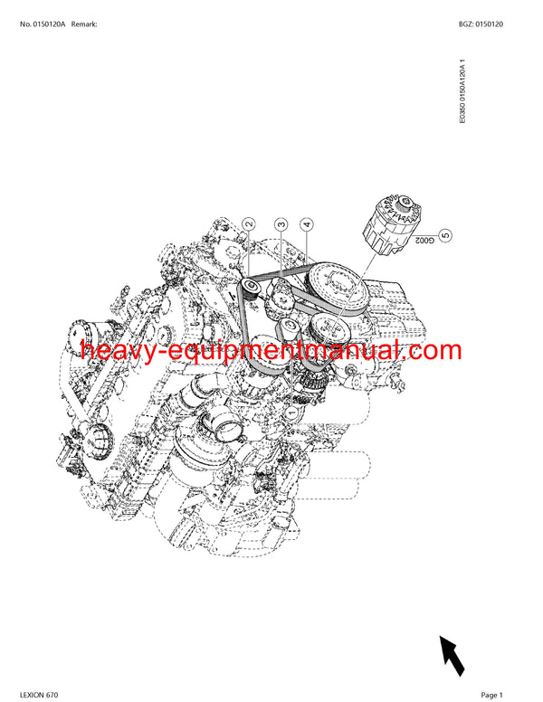 CLAAS LEXION (NORTH AMERICA) 670 COMBINE PARTS CATALOG MANUAL (SN: C4400011-C4499999)