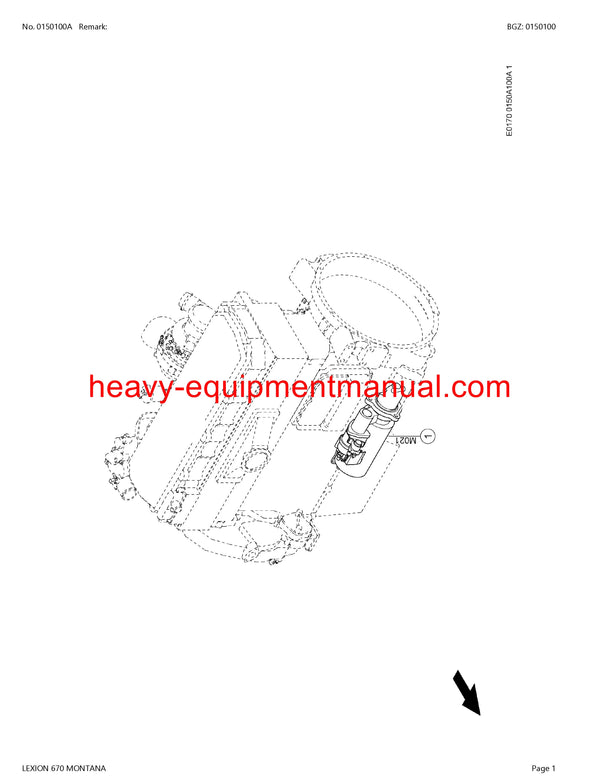 CLAAS LEXION 670 MONTANA COMBINE PARTS CATALOG MANUAL