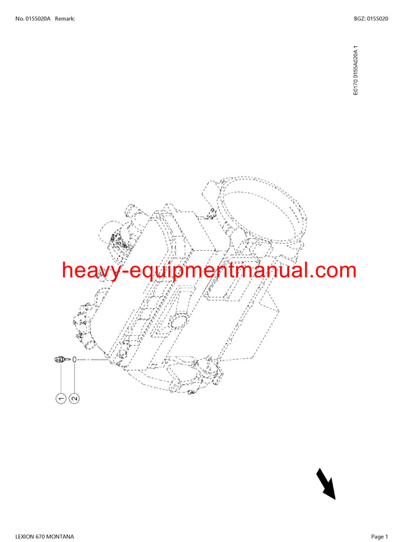 CLAAS LEXION 670 MONTANA COMBINE PARTS CATALOG MANUAL