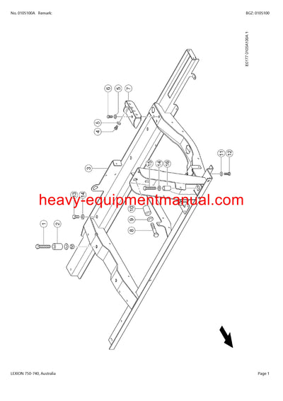 CLAAS LEXION 750-740 AUSTRALIA COMBINE PARTS CATALOG MANUAL