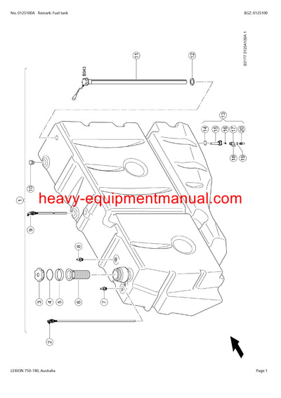 CLAAS LEXION 750-740 AUSTRALIA COMBINE PARTS CATALOG MANUAL