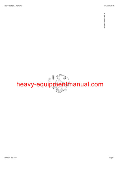 CLAAS LEXION 760-750 COMBINE PARTS CATALOG MANUAL