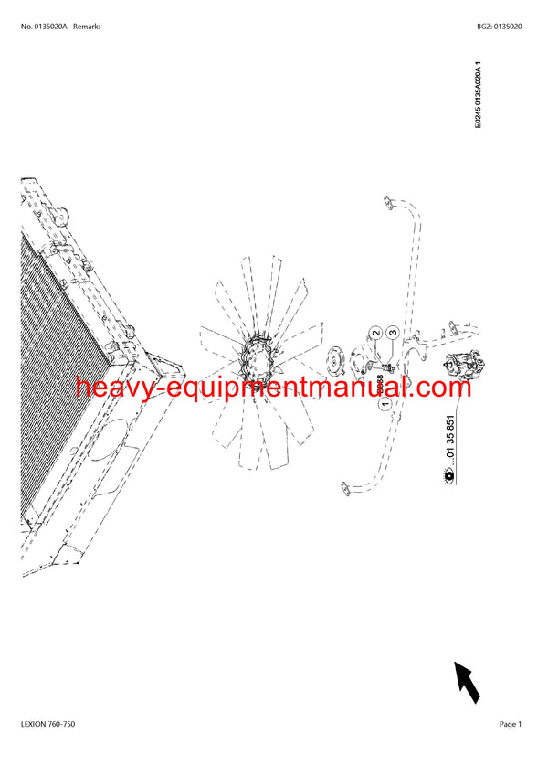 CLAAS LEXION 760-750 COMBINE PARTS CATALOG MANUAL (SN: C7100011-C7199999)