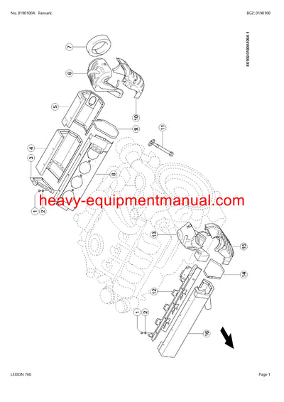 CLAAS LEXION 760 COMBINE PARTS CATALOG MANUAL