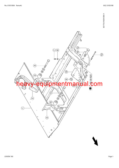 CLAAS LEXION 760 COMBINE PARTS CATALOG MANUAL