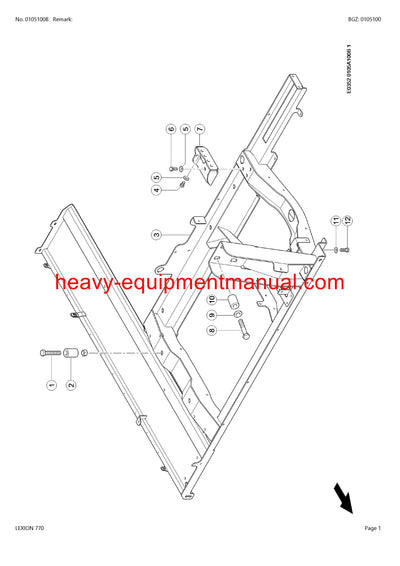 CLAAS LEXION 770 COMBINE PARTS CATALOG MANUAL