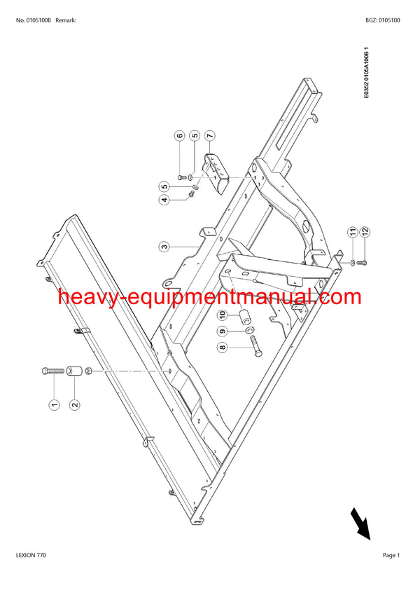 CLAAS LEXION 770 COMBINE PARTS CATALOG MANUAL