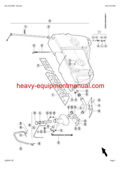 CLAAS LEXION 770 COMBINE PARTS CATALOG MANUAL