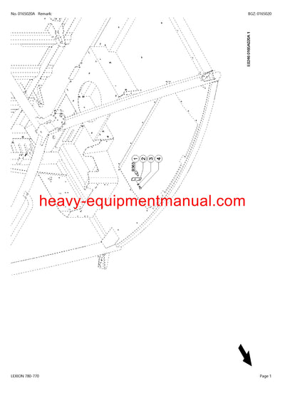 CLAAS LEXION 780-770 COMBINE PARTS CATALOG MANUAL