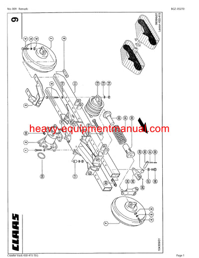 PDF Claas 430 - 415 Teg Lexion Crawler Track Combine Parts Manual