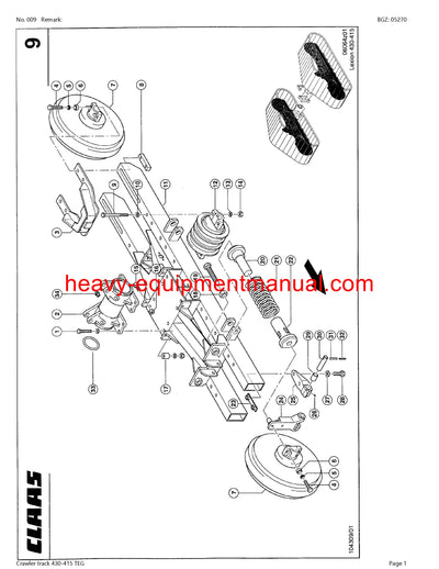 CLAAS LEXION Crawler track 430-415 TEG COMBINE PARTS CATALOG MANUAL