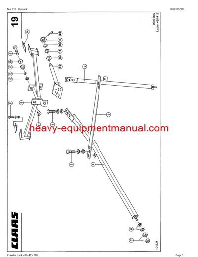PDF Claas 430 - 415 Teg Lexion Crawler Track Combine Parts Manual