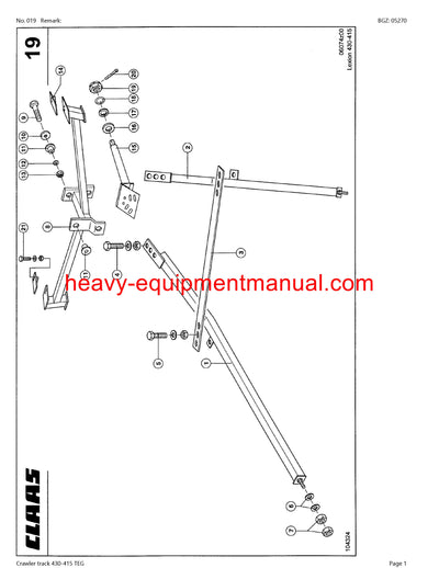 CLAAS LEXION Crawler track 430-415 TEG COMBINE PARTS CATALOG MANUAL
