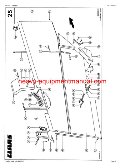 PDF Claas 450 - 440 Teg Lexion Crawler Track Combine Parts Manual