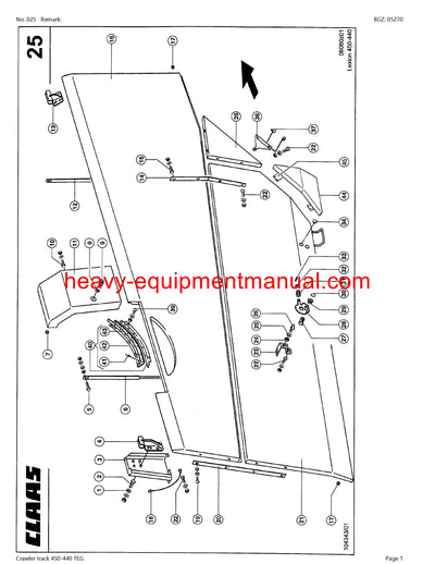 CLAAS LEXION Crawler track 450-440 TEG COMBINE PARTS CATALOG MANUAL