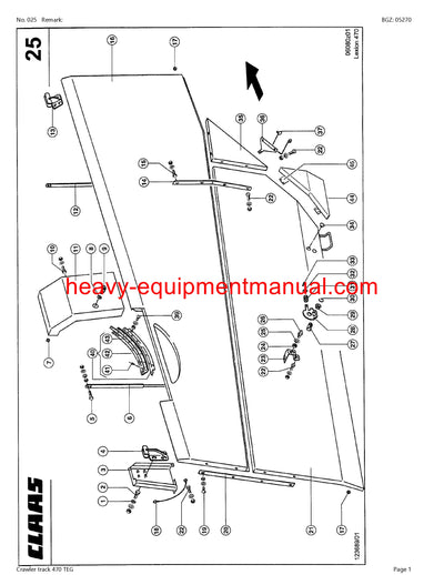 CLAAS LEXION Crawler track 470 TEG COMBINE PARTS CATALOG MANUAL