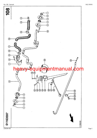 CLAAS LEXION (NORTH AMERICA) 450 COMBINE PARTS CATALOG MANUAL