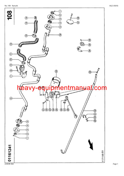CLAAS LEXION (NORTH AMERICA) 460 COMBINE PARTS CATALOG MANUAL