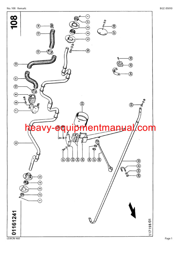 CLAAS LEXION (NORTH AMERICA) 460 COMBINE PARTS CATALOG MANUAL