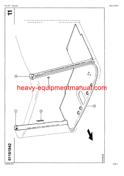 PDF Claas 465 Lexion Combine Parts Manual