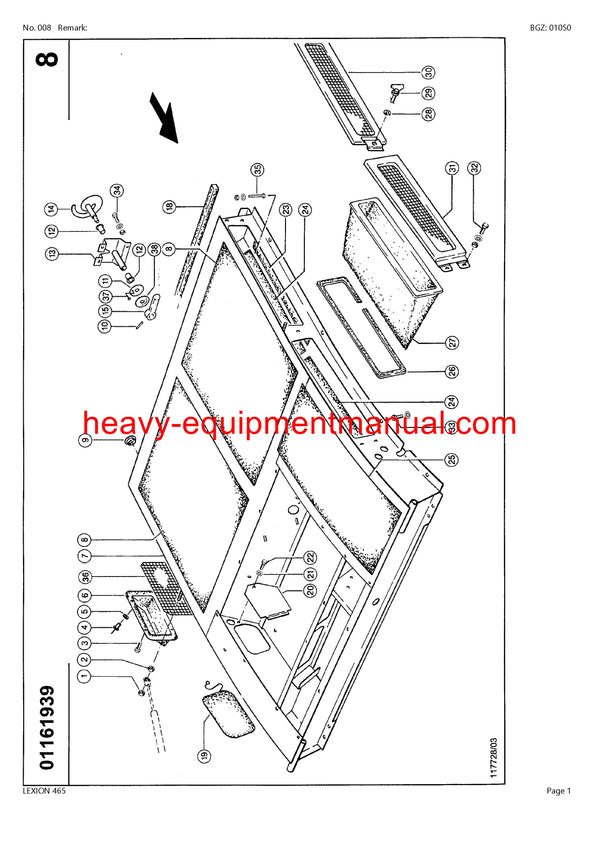 PDF Claas 465 Lexion Combine Parts Manual