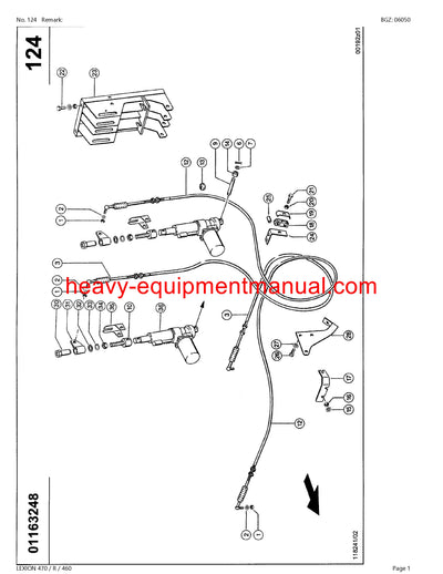 PDF Claas 470R/460 Lexion Combine Parts Manual
