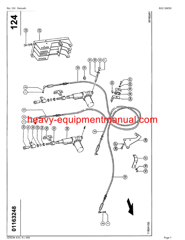 PDF Claas 470R/460 Lexion Combine Parts Manual