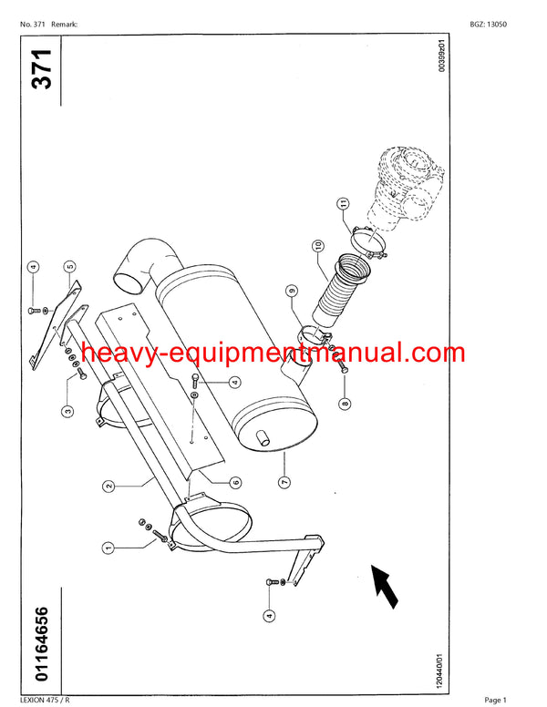 PDF Claas 475R Lexion Combine Parts Manual