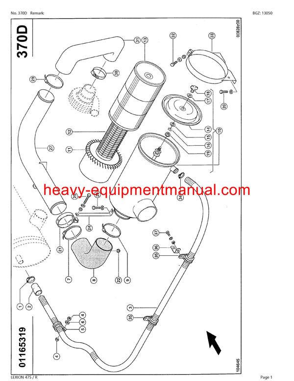 PDF Claas 475R Lexion Combine Parts Manual