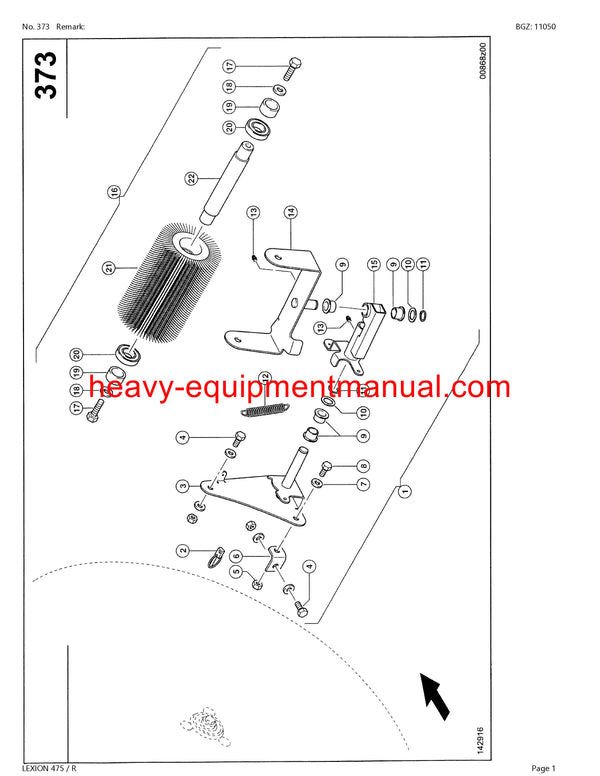 PDF Claas 475R Lexion Combine Parts Manual