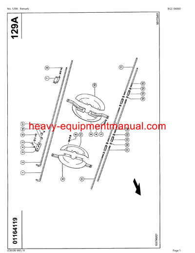 PDF Claas 480R Lexion Combine Parts Manual