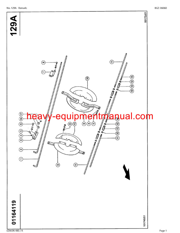 PDF Claas 480R Lexion Combine Parts Manual