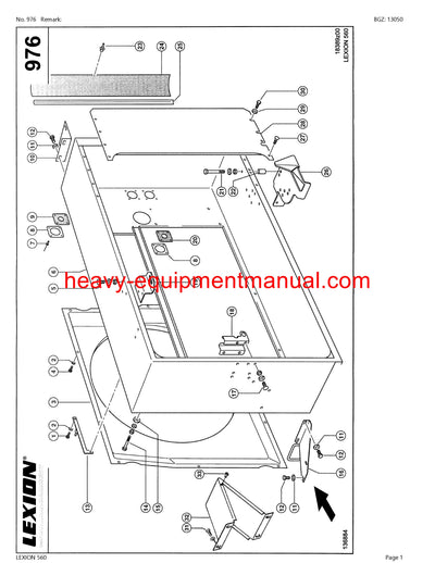 PDF Claas 560 Lexion Combine Parts Manual