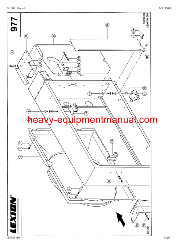 CLAAS LEXION (NORTH AMERICA) 560 COMBINE PARTS CATALOG MANUAL