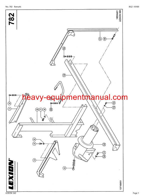 CLAAS LEXION (NORTH AMERICA) 560 COMBINE PARTS CATALOG MANUAL