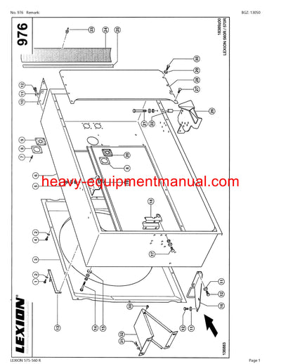 PDF Claas 575 - 560R Lexion Combine Parts Manual