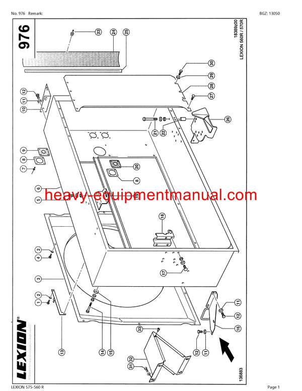 PDF Claas 575 - 560R Lexion Combine Parts Manual