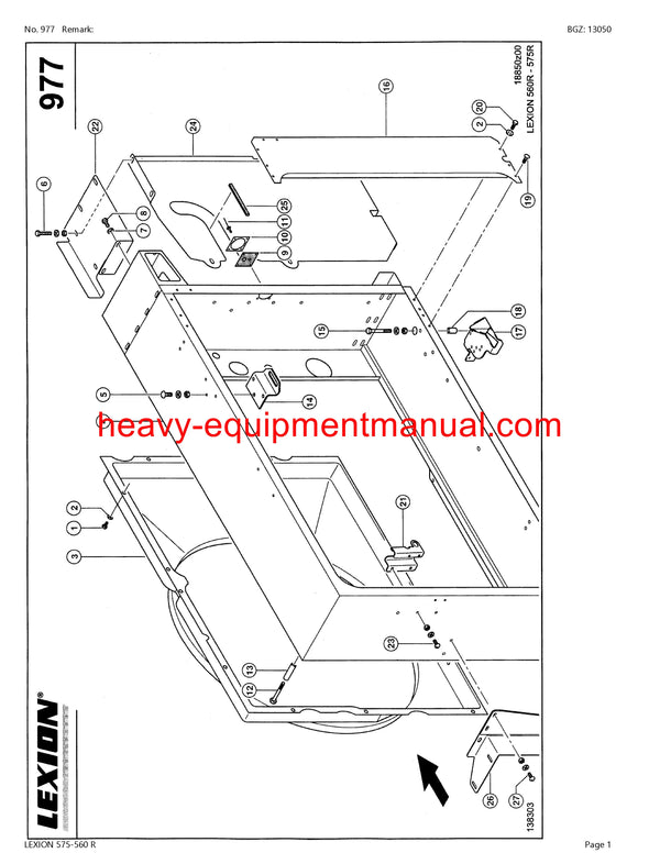 PDF Claas 575 - 560R Lexion Combine Parts Manual