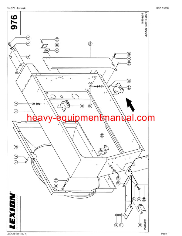 PDF Claas 585 - 560R Lexion Combine Parts Manual