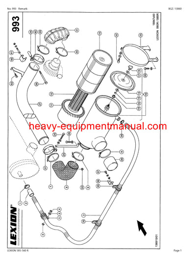 PDF Claas 585 - 560R Lexion Combine Parts Manual