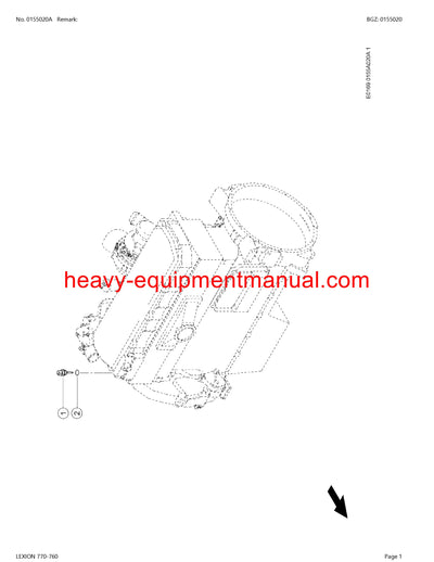 CLAAS LEXION (NORTH AMERICA) 770-760 COMBINE PARTS CATALOG MANUAL