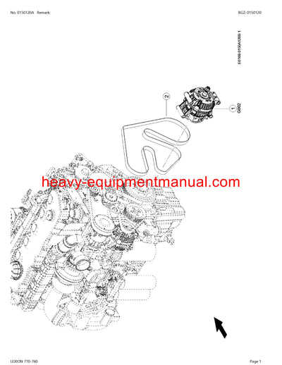 CLAAS LEXION (NORTH AMERICA) 770-760 COMBINE PARTS CATALOG MANUAL