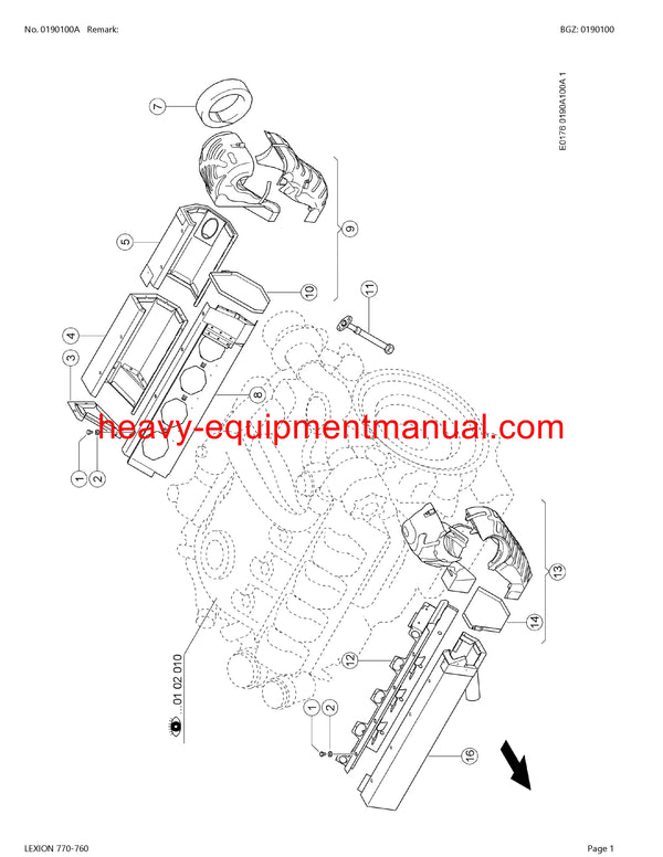 PDF Claas 770 - 760 Lexion Combine Parts Manual