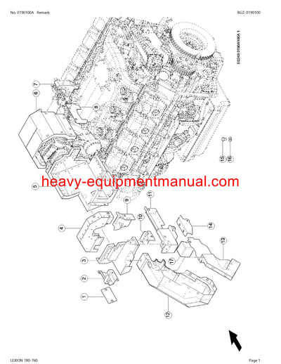 CLAAS LEXION (NORTH AMERICA) 780-760 COMBINE PARTS CATALOG MANUAL (SN: C7900011-C7999999)