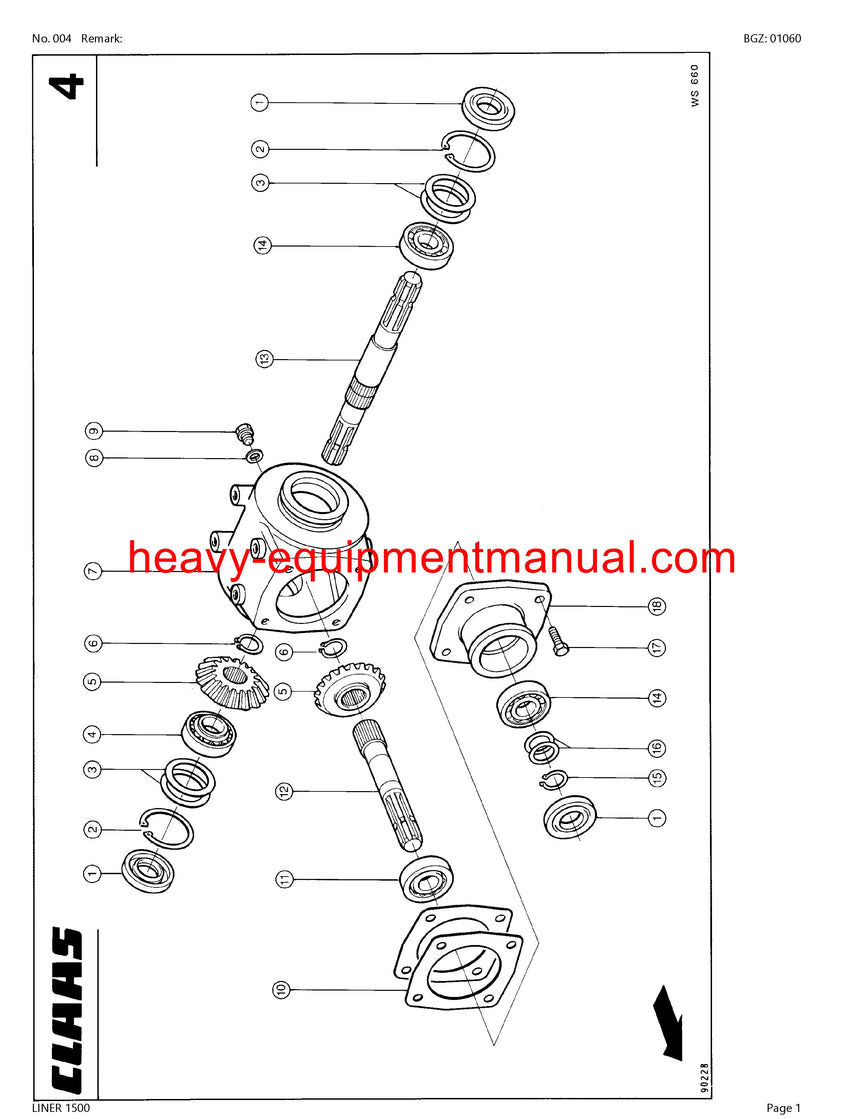 PDF Claas 1500 Liner Swather Parts Manual