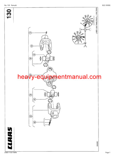 PDF Claas 1550 Liner Twin Swather Parts Manual