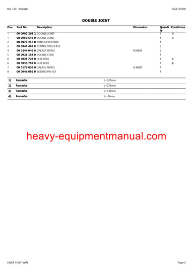 CLAAS LINER 1550 TWIN SWATHER PARTS CATALOG MANUAL SN 39801411-39899999 CLAAS LINER 1550 TWIN SWATHER PARTS CATALOG MANUAL SN 39801411-39899999